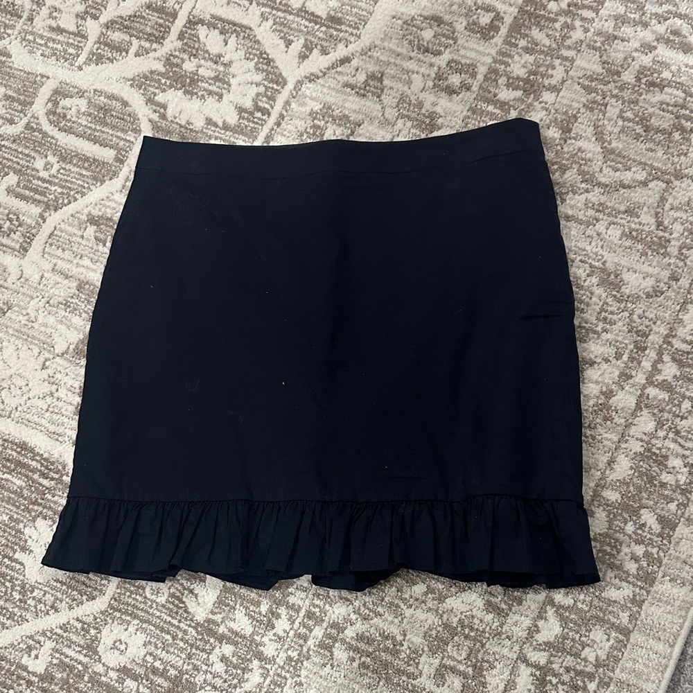 Jcrew Navy Ruffle Skirt